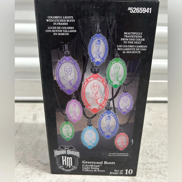 Disney Haunted Mansion Graveyard Busts ColorMorph Light String LED NEW - Picture 3 of 4